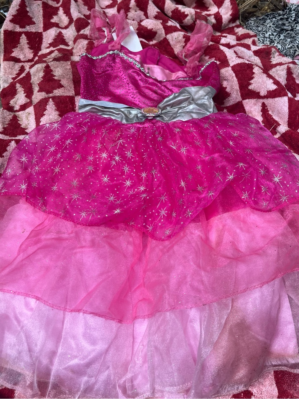 Barbie Fuchsia and Silver Sparkle Tulle Party Dress